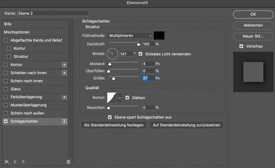 Schlagschatten