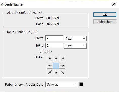 Leinwand erweitern