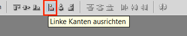 Linke Kanten ausrichten