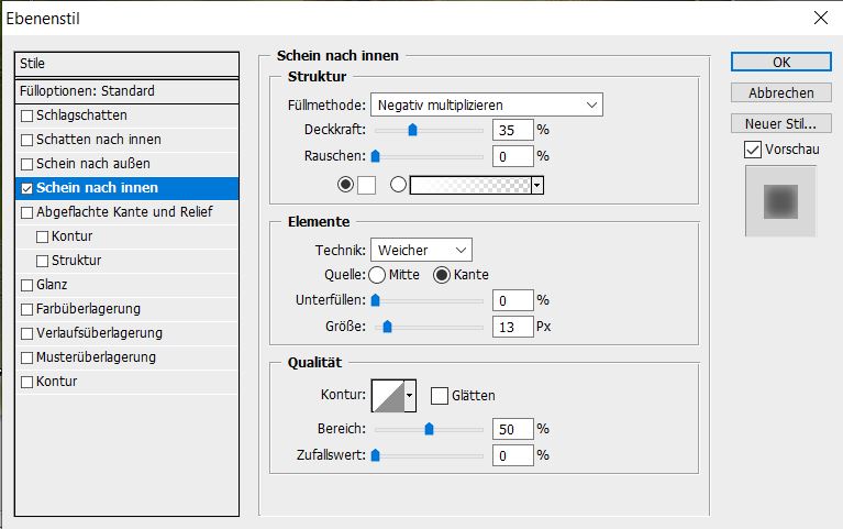 Schein nach innen